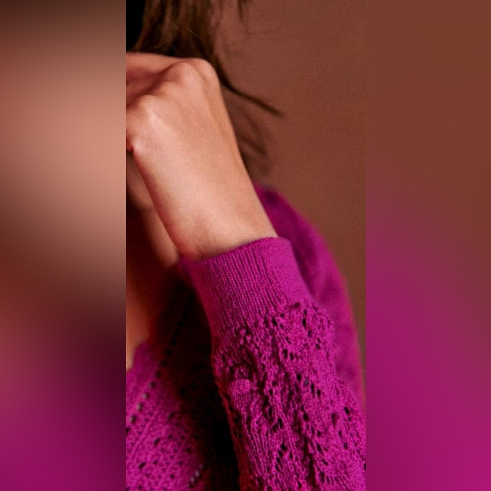 Sézane Saja Cardigan in Magenta | M - Picture 3 of 8